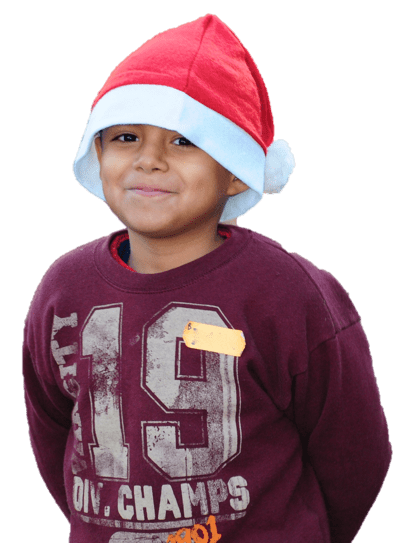boy with santa hat